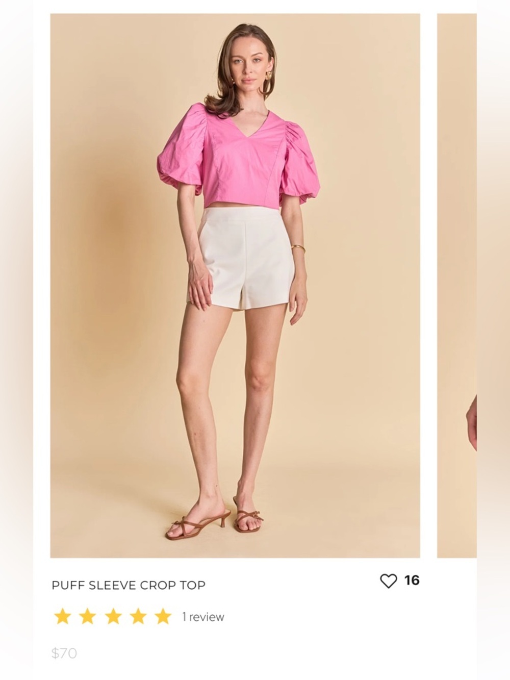 Endless Rose Puff Sleeve Crop Top Size XS